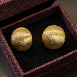 Vintage Monet Gold Button Earrings